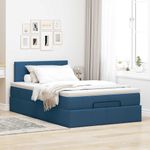 Casa si Gradina - Mobilier - Paturi si accesorii - Paturi - Cadru de pat otoman cu saltea 120x190 cm tesatura albastra - Infinity.ro