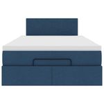 Casa si Gradina - Mobilier - Paturi si accesorii - Paturi - Cadru de pat otoman cu saltea 120x190 cm tesatura albastra - Infinity.ro