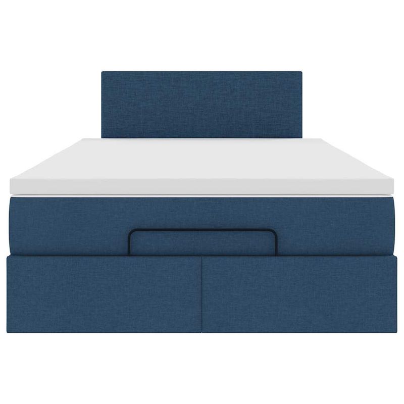 Casa si Gradina - Mobilier - Paturi si accesorii - Paturi - Cadru de pat otoman cu saltea 120x190 cm tesatura albastra - Infinity.ro