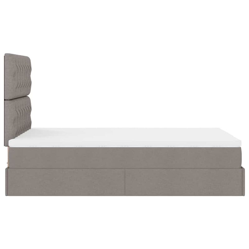 Casa si Gradina - Mobilier - Paturi si accesorii - Paturi - Cadru de pat otoman cu saltea Taupe 120x190 cm Material - Infinity.ro