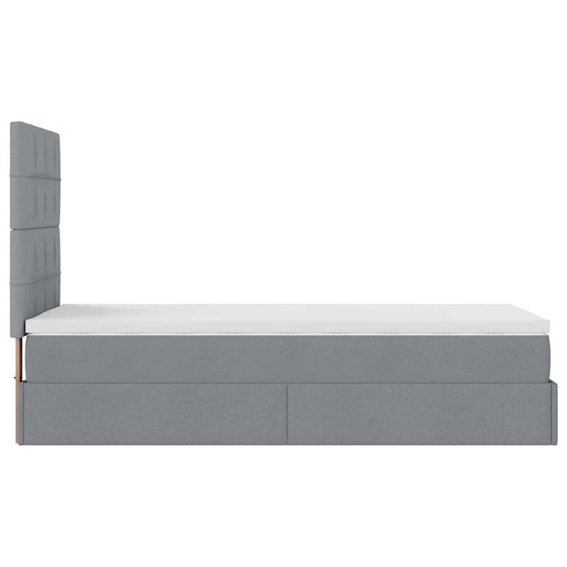 Casa si Gradina - Mobilier - Paturi si accesorii - Paturi - Cadru de pat otoman cu saltea tesatura gri deschis 80x200cm - Infinity.ro