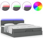 Casa si Gradina - Mobilier - Paturi si accesorii - Paturi - Cadru pat otoman cu saltea tesatura gri inchis 160x200 cm - Infinity.ro