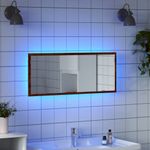 Casa si Gradina - Mobilier - Mobilier baie - Oglinzi baie - Oglinda de baie LED stejar maro, 100x8,5x37 cm lemn prelucrat - Infinity.ro