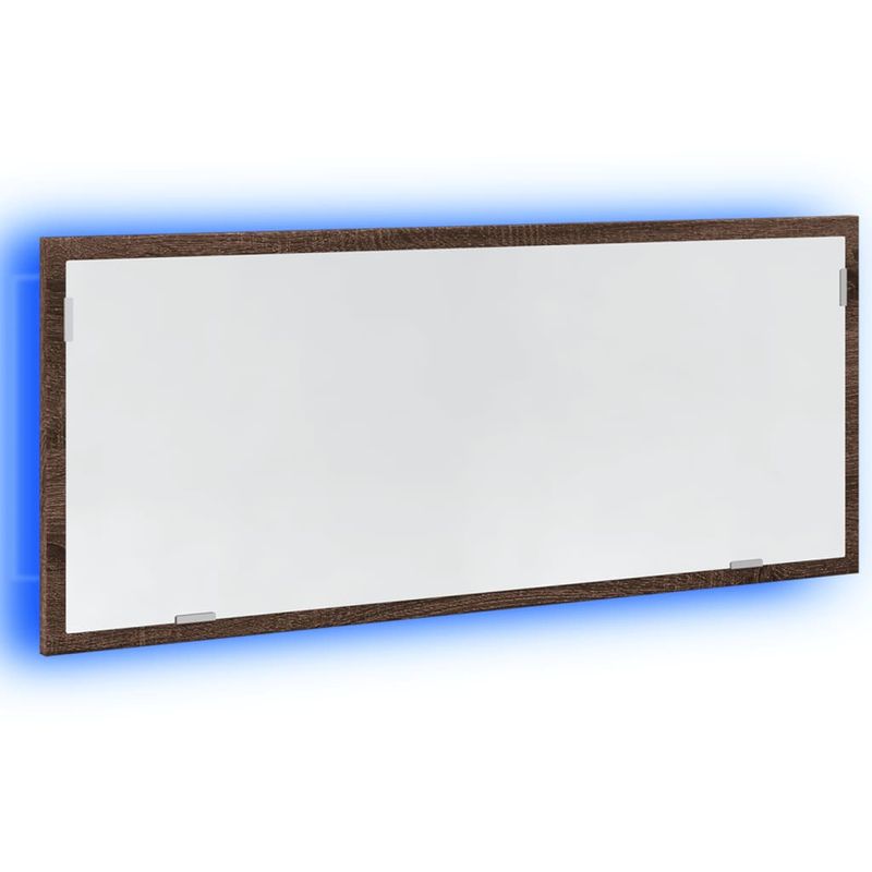 Casa si Gradina - Mobilier - Mobilier baie - Oglinzi baie - Oglinda de baie LED stejar maro, 100x8,5x37 cm lemn prelucrat - Infinity.ro