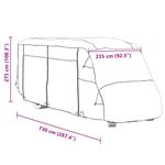 Auto si Moto - Intretinere auto - Huse auto - Husa de rulota gri 730x235x275 cm Tesatura netesuta - Infinity.ro