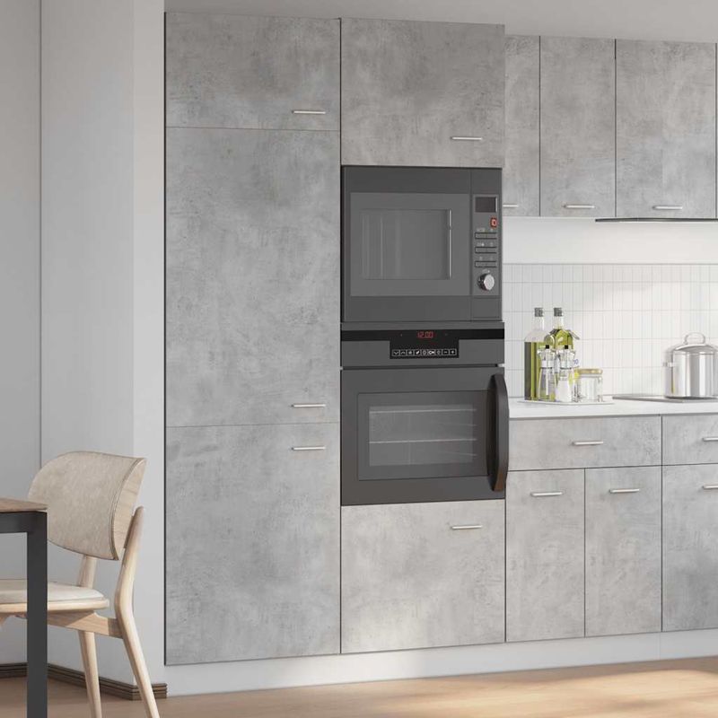Casa si Gradina - Mobilier - Comode si corpuri - Corpuri bucatarie - Dulap frigider, gri beton, 60 x 57 x 207 cm, lemn prelucrat - Infinity.ro