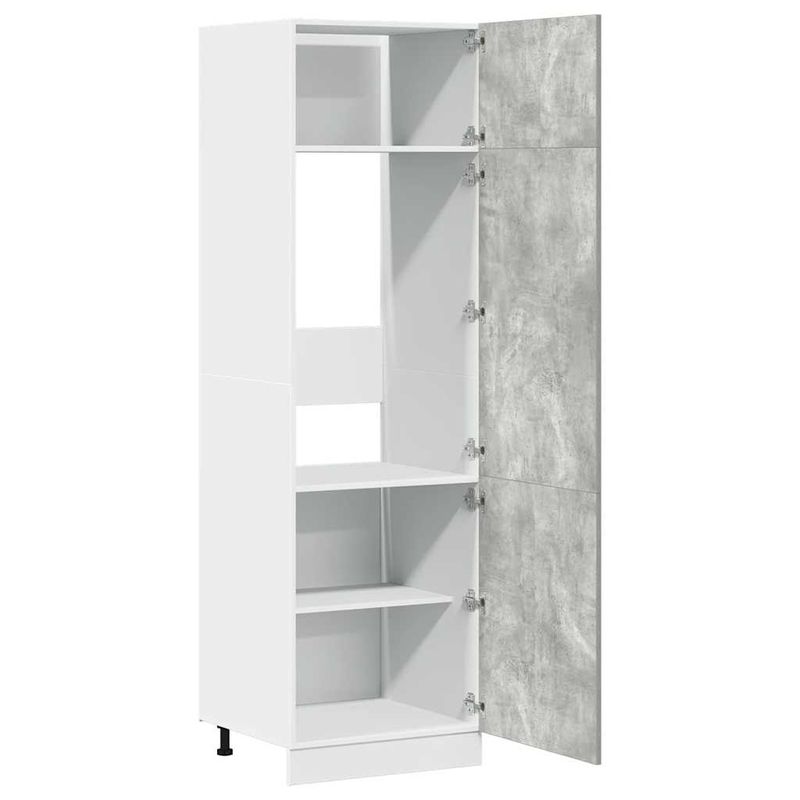 Casa si Gradina - Mobilier - Comode si corpuri - Corpuri bucatarie - Dulap frigider, gri beton, 60 x 57 x 207 cm, lemn prelucrat - Infinity.ro