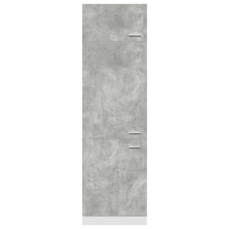 Casa si Gradina - Mobilier - Comode si corpuri - Corpuri bucatarie - Dulap frigider, gri beton, 60 x 57 x 207 cm, lemn prelucrat - Infinity.ro