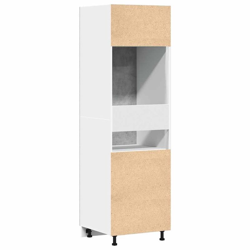 Casa si Gradina - Mobilier - Comode si corpuri - Corpuri bucatarie - Dulap frigider, gri beton, 60 x 57 x 207 cm, lemn prelucrat - Infinity.ro