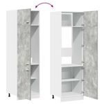Casa si Gradina - Mobilier - Comode si corpuri - Corpuri bucatarie - Dulap frigider, gri beton, 60 x 57 x 207 cm, lemn prelucrat - Infinity.ro