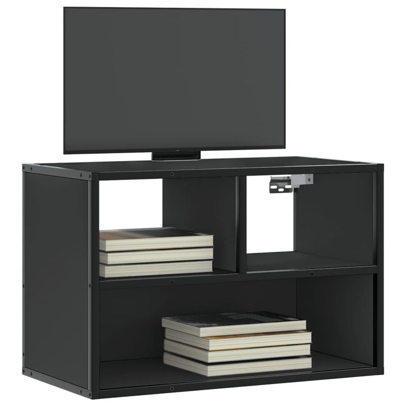 Casa si Gradina - Mobilier - Comode si corpuri - Comode - Dulap TV, negru, 60x31x39,5 cm, lemn prelucrat si metal - Infinity.ro