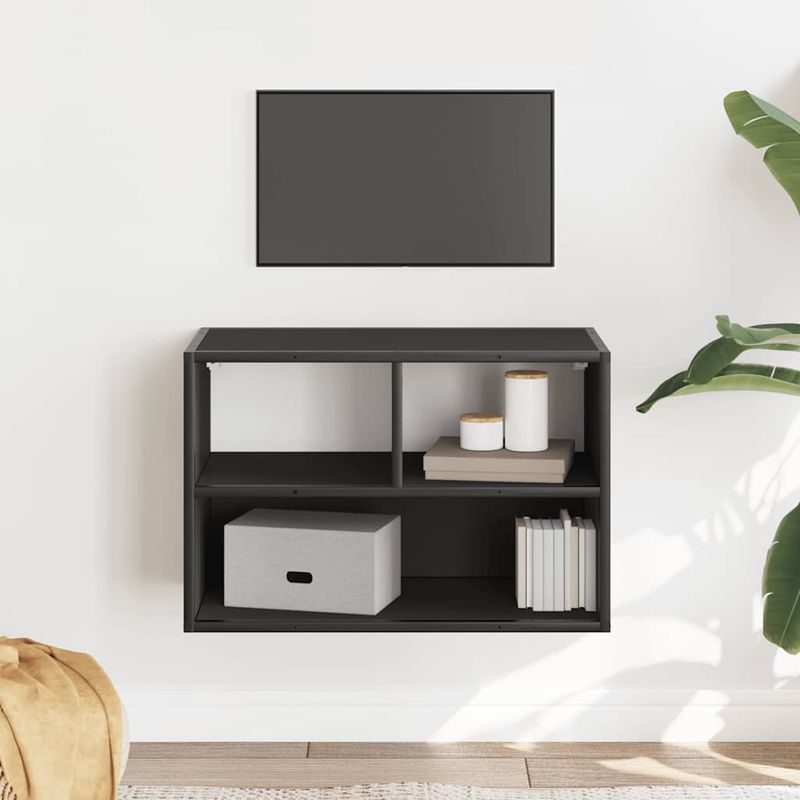 Casa si Gradina - Mobilier - Comode si corpuri - Comode - Dulap TV, negru, 60x31x39,5 cm, lemn prelucrat si metal - Infinity.ro
