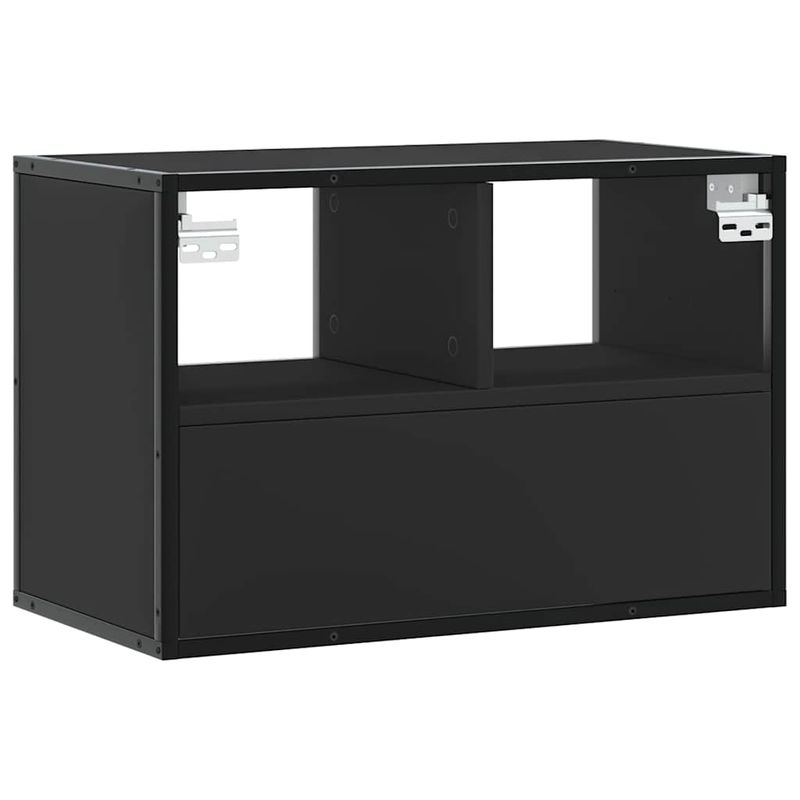 Casa si Gradina - Mobilier - Comode si corpuri - Comode - Dulap TV, negru, 60x31x39,5 cm, lemn prelucrat si metal - Infinity.ro