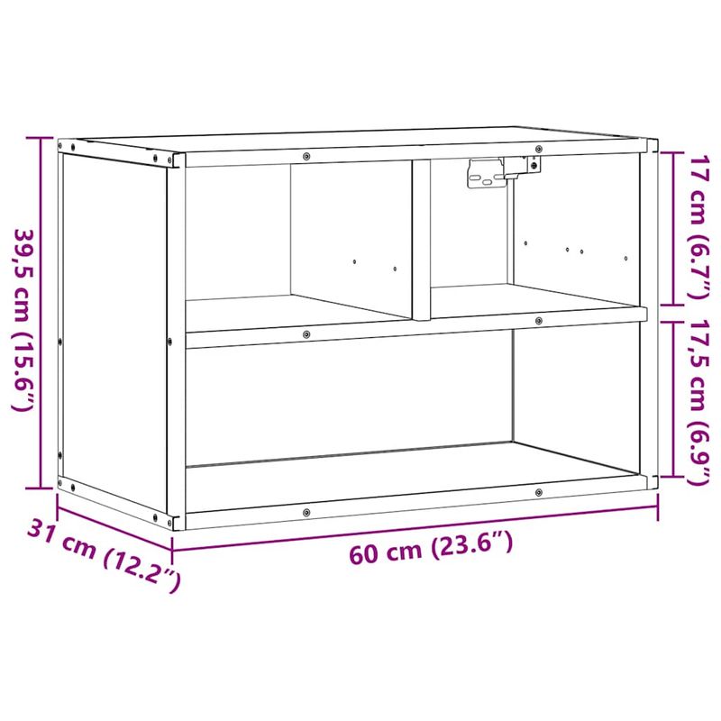 Casa si Gradina - Mobilier - Comode si corpuri - Comode - Dulap TV, negru, 60x31x39,5 cm, lemn prelucrat si metal - Infinity.ro