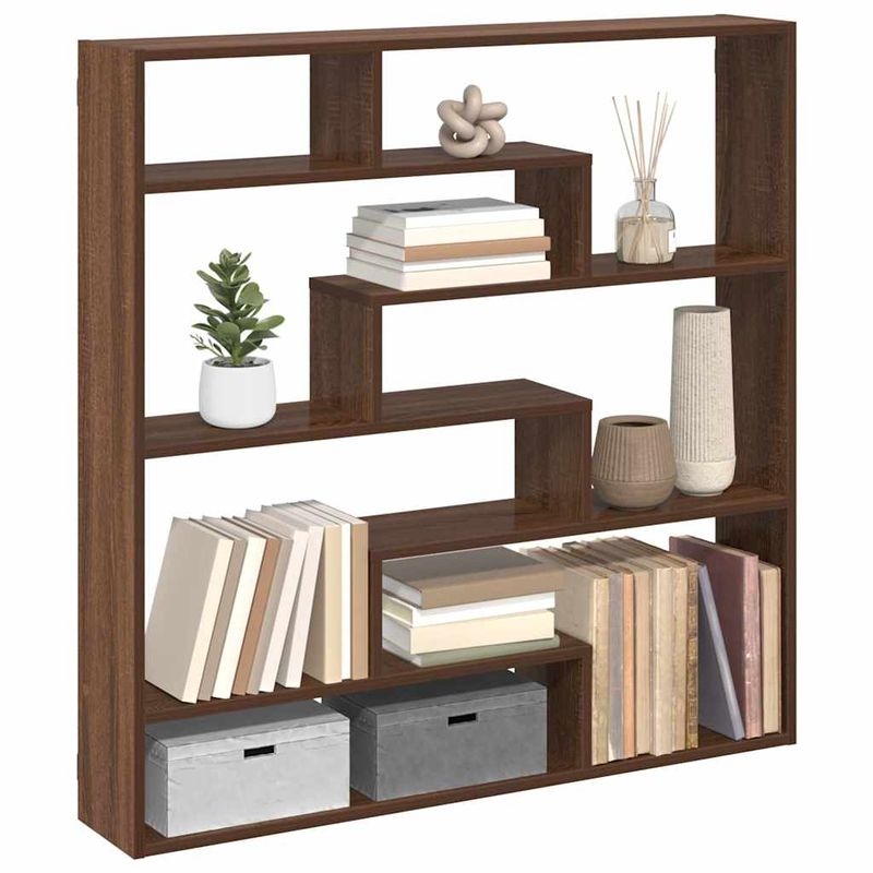 Casa si Gradina - Mobilier - Biblioteci si rafturi - Rafturi - Raft cubic perete 7 compartimente stejar maro lemn prelucrat - Infinity.ro