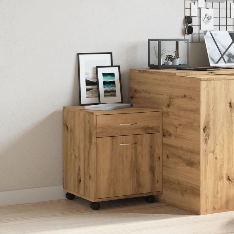 Casa si Gradina - Mobilier - Dulapuri si sifoniere - Dulapuri - Dulap cu roti, stejar artizanal, 45x38x54 cm, lemn prelucrat - Infinity.ro