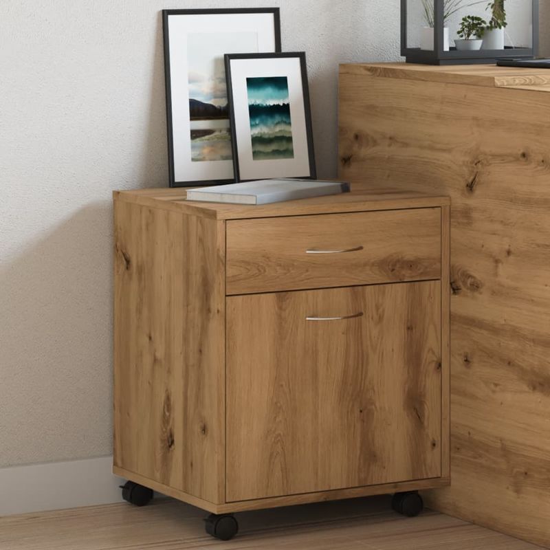Casa si Gradina - Mobilier - Dulapuri si sifoniere - Dulapuri - Dulap cu roti, stejar artizanal, 45x38x54 cm, lemn prelucrat - Infinity.ro