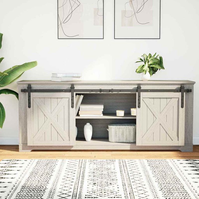 Casa si Gradina - Constructii - Usi interior, exterior si garaj - Accesorii usi - Set usi glisante pentru dulap 152 cm otel carbon - Infinity.ro