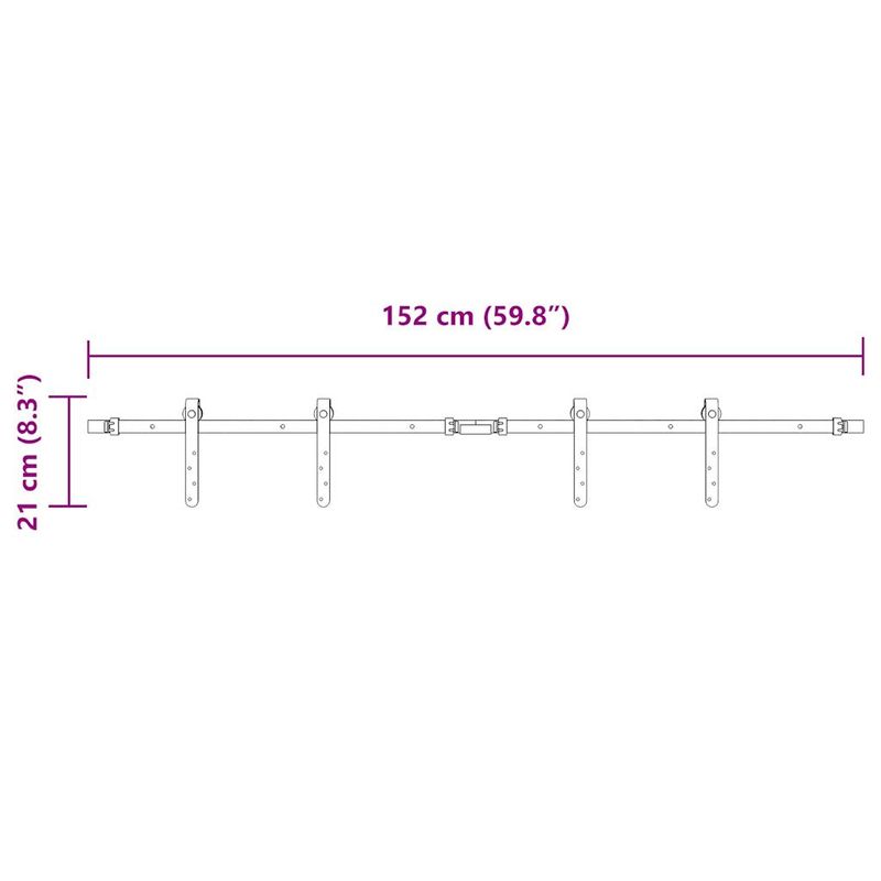 Casa si Gradina - Constructii - Usi interior, exterior si garaj - Accesorii usi - Set usi glisante pentru dulap 152 cm otel carbon - Infinity.ro