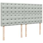Casa si Gradina - Mobilier - Paturi si accesorii - Paturi - Cadru de pat otoman cu saltele Gri deschis 160x200cm catifea - Infinity.ro
