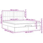 Casa si Gradina - Mobilier - Paturi si accesorii - Paturi - Cadru de pat otoman cu saltele Gri deschis 160x200cm catifea - Infinity.ro