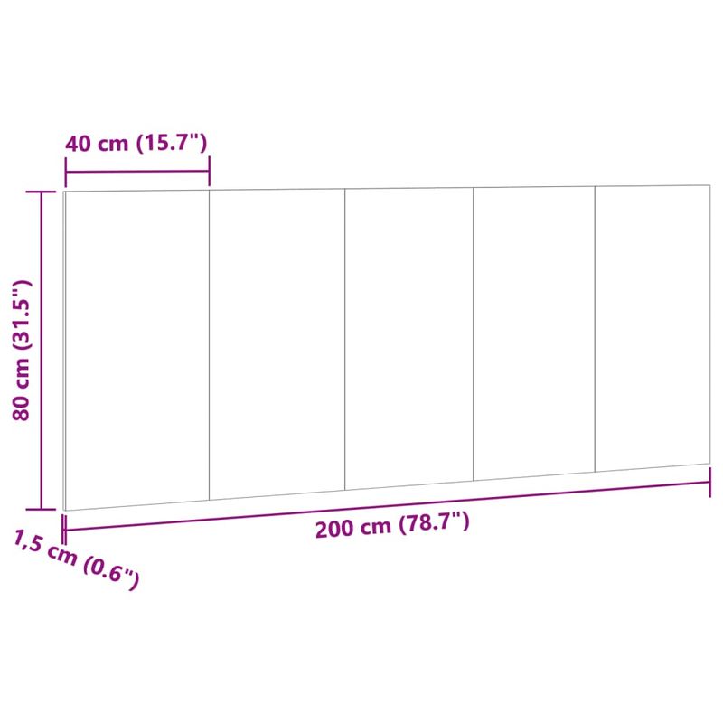 Casa si Gradina - Mobilier - Paturi si accesorii - Accesorii paturi - Tablie de pat, lemn vechi, 200x1,5x80 cm, lemn prelucrat - Infinity.ro