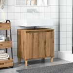 Casa si Gradina - Mobilier - Mobilier baie - Comode baie - Dulap de chiuveta, stejar artizanal, 58x33x60 cm lemn prelucrat - Infinity.ro