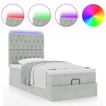 Casa si Gradina - Mobilier - Paturi si accesorii - Paturi - Cadru de pat otoman cu saltele Gri deschis 100x200cm catifea - Infinity.ro