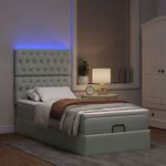 Casa si Gradina - Mobilier - Paturi si accesorii - Paturi - Cadru de pat otoman cu saltele Gri deschis 100x200cm catifea - Infinity.ro