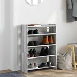 Casa si Gradina - Mobilier - Organizare si depozitare - Organizator incaltaminte - Pantofar, gri sonoma, 80x25x61,5 cm, lemn compozit, înălțime 81 cm, lăţime 60 cm - Infinity.ro
