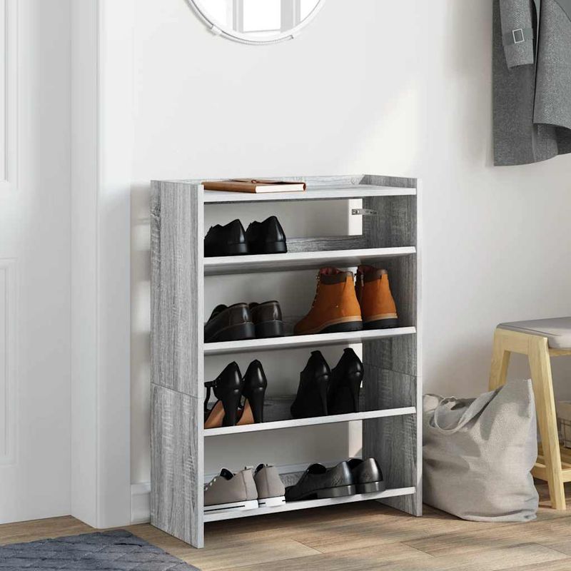 Casa si Gradina - Mobilier - Organizare si depozitare - Organizator incaltaminte - Pantofar, gri sonoma, 80x25x61,5 cm, lemn compozit, înălțime 81 cm, lăţime 60 cm - Infinity.ro