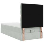 Casa si Gradina - Mobilier - Paturi si accesorii - Paturi - Cadru de pat otoman cu saltele Gri deschis 100x200cm catifea - Infinity.ro