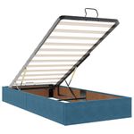 Casa si Gradina - Mobilier - Paturi si accesorii - Paturi - Cadru pat otoman cu saltele Albastru inchis 160x200cm catifea - Infinity.ro