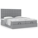 Casa si Gradina - Mobilier - Paturi si accesorii - Paturi - Cadru de pat otoman cu saltele Gri deschis 180x200cm Material - Infinity.ro