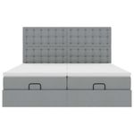 Casa si Gradina - Mobilier - Paturi si accesorii - Paturi - Cadru de pat otoman cu saltele Gri deschis 180x200cm Material - Infinity.ro
