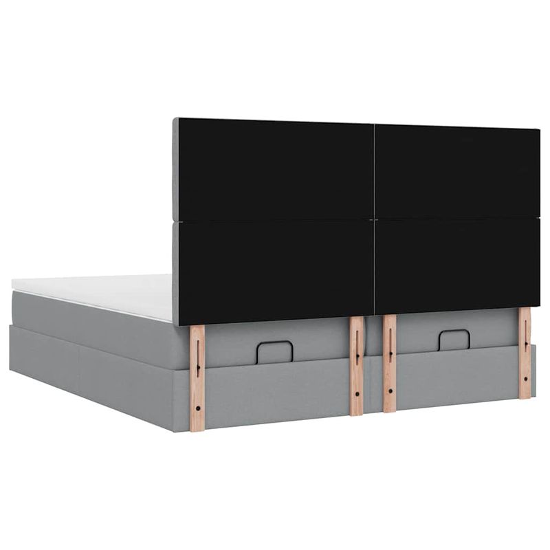 Casa si Gradina - Mobilier - Paturi si accesorii - Paturi - Cadru de pat otoman cu saltele Gri deschis 180x200cm Material - Infinity.ro