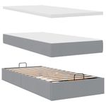 Casa si Gradina - Mobilier - Paturi si accesorii - Paturi - Cadru de pat otoman cu saltele Gri deschis 180x200cm Material - Infinity.ro