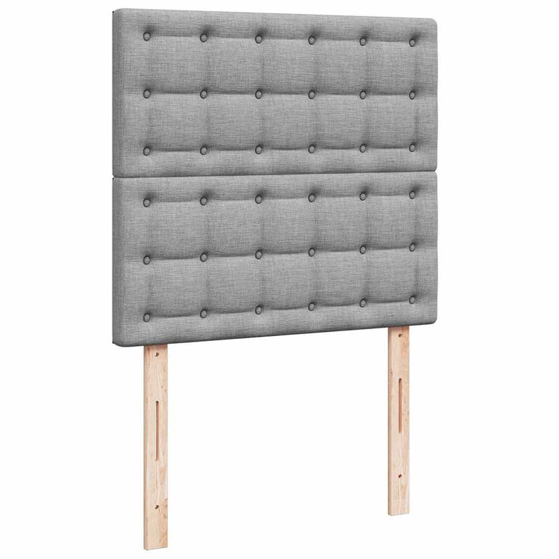 Casa si Gradina - Mobilier - Paturi si accesorii - Paturi - Cadru de pat otoman cu saltele Gri deschis 180x200cm Material - Infinity.ro