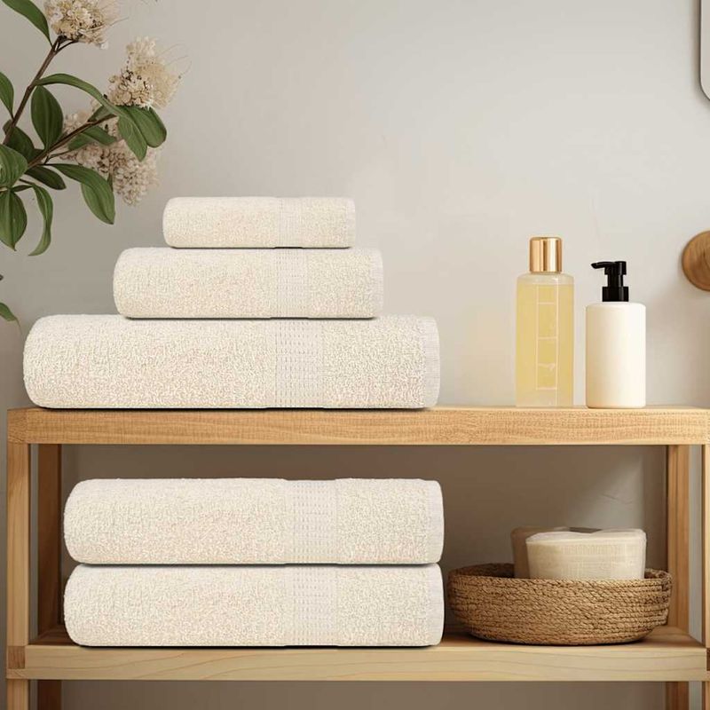 Casa si Gradina - Textile si covoare - Textile baie - Prosoape - Prosoape 2 buc crem 100x200 cm 360 g/m² 100% bumbac - Infinity.ro