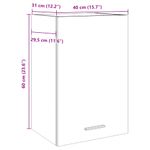 Casa si Gradina - Mobilier - Comode si corpuri - Corpuri bucatarie - Dulap suspendat, stejar artizanal, 40x31x60 cm, lemn prelucrat - Infinity.ro