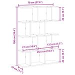 Casa si Gradina - Mobilier - Biblioteci si rafturi - Rafturi - Raft cubic de perete cu 12 compartimente stejar artizanal lemn - Infinity.ro