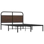 Casa si Gradina - Mobilier - Paturi si accesorii - Paturi - Cadru pat fara saltea stejar maro, 135x190 cm, lemn prelucrat, model cu tăblie - Infinity.ro