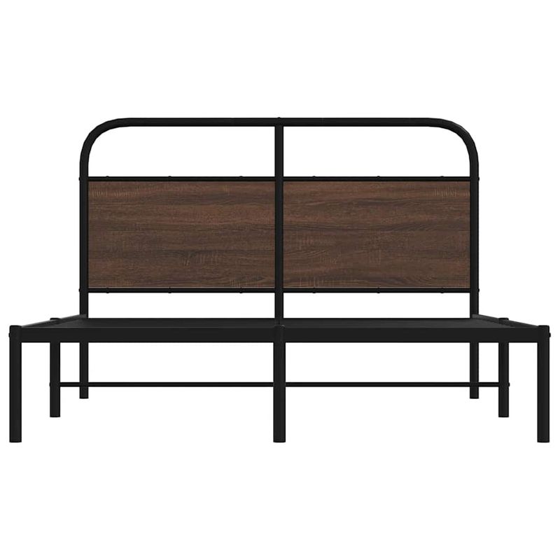 Casa si Gradina - Mobilier - Paturi si accesorii - Paturi - Cadru pat fara saltea stejar maro, 135x190 cm, lemn prelucrat, model cu tăblie - Infinity.ro