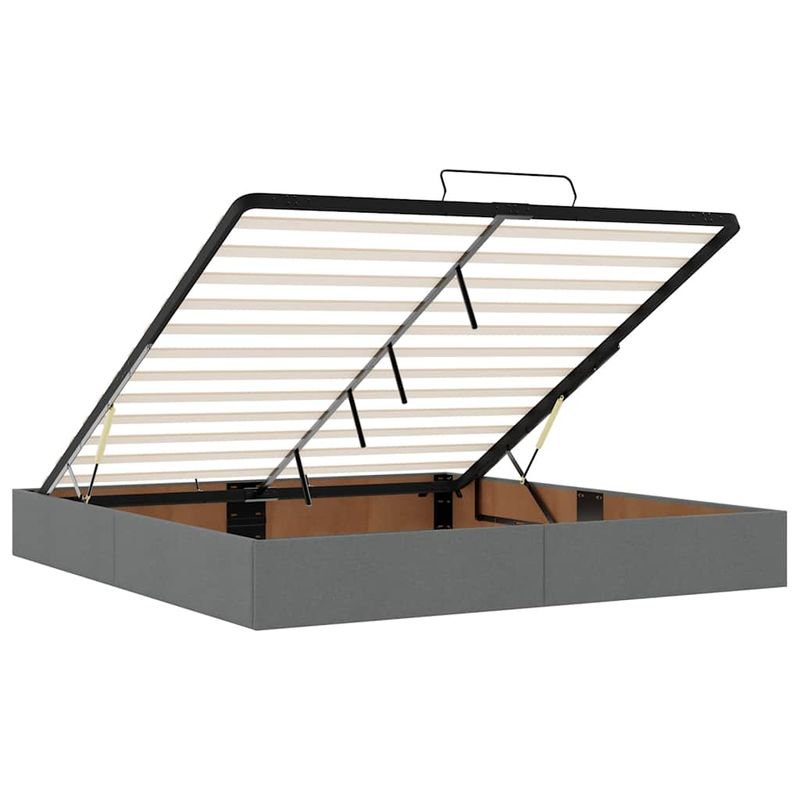 Casa si Gradina - Mobilier - Paturi si accesorii - Paturi - Cadru de pat otoman fara saltea tesatura gri inchis 160x200 cm - Infinity.ro