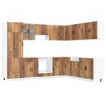 Casa si Gradina - Mobilier - Comode si corpuri - Corpuri bucatarie - Set de dulapuri de bucatarie 14 piese „Porto” Lemn vechi lemn - Infinity.ro