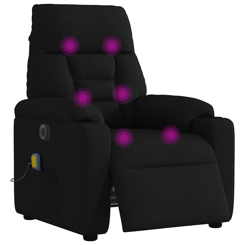 Ingrijire personala si Cosmetice - Sanatate si wellness - Articole wellness - Fotolii de masaj - Fotoliu electric de masaj rabatabil, negru, textil - Infinity.ro