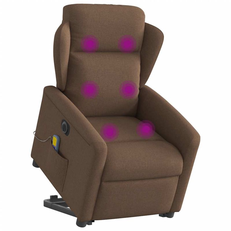 Ingrijire personala si Cosmetice - Sanatate si wellness - Articole wellness - Fotolii de masaj - Fotoliu electric de masaj rabatabil cu ridicare, maro, textil - Infinity.ro