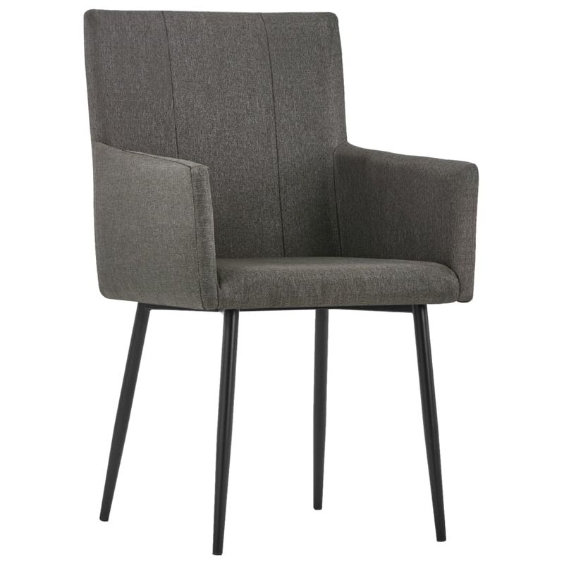 Casa si Gradina - Mobilier - Scaune si fotolii - Scaune - Scaune de sufragerie cu cotiere 2 buc tesatura taupe - Infinity.ro