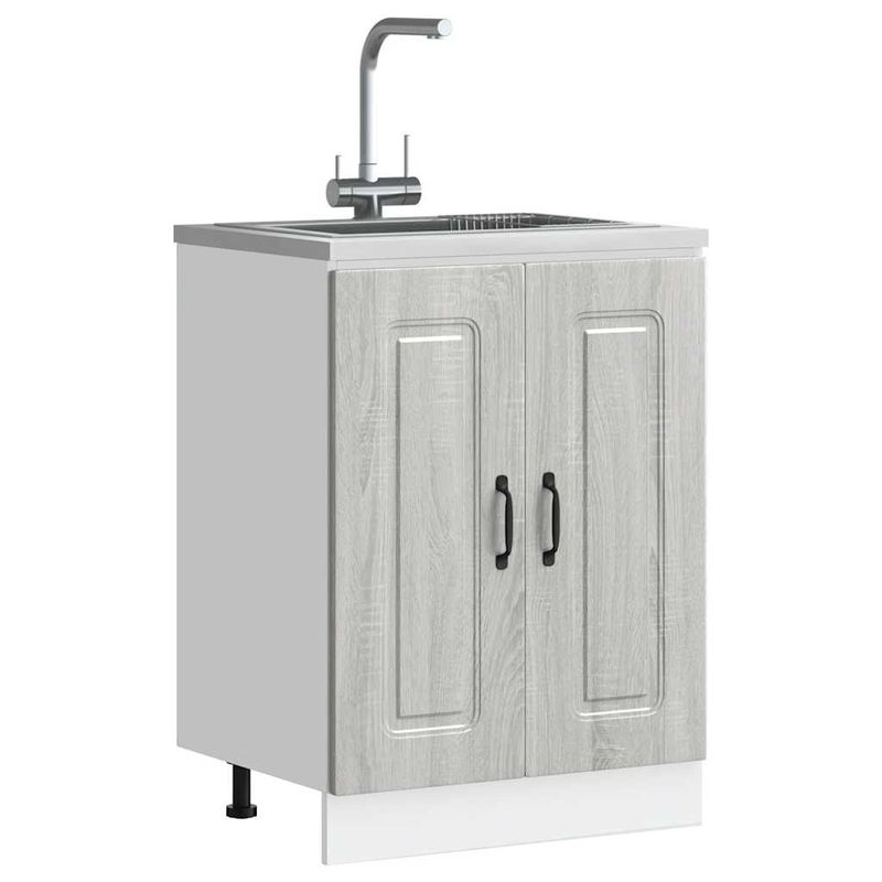 Casa si Gradina - Mobilier - Comode si corpuri - Corpuri bucatarie - Dulap baza pentru chiuveta „Kalmar” Gri Sonoma Lemn prelucrat - Infinity.ro