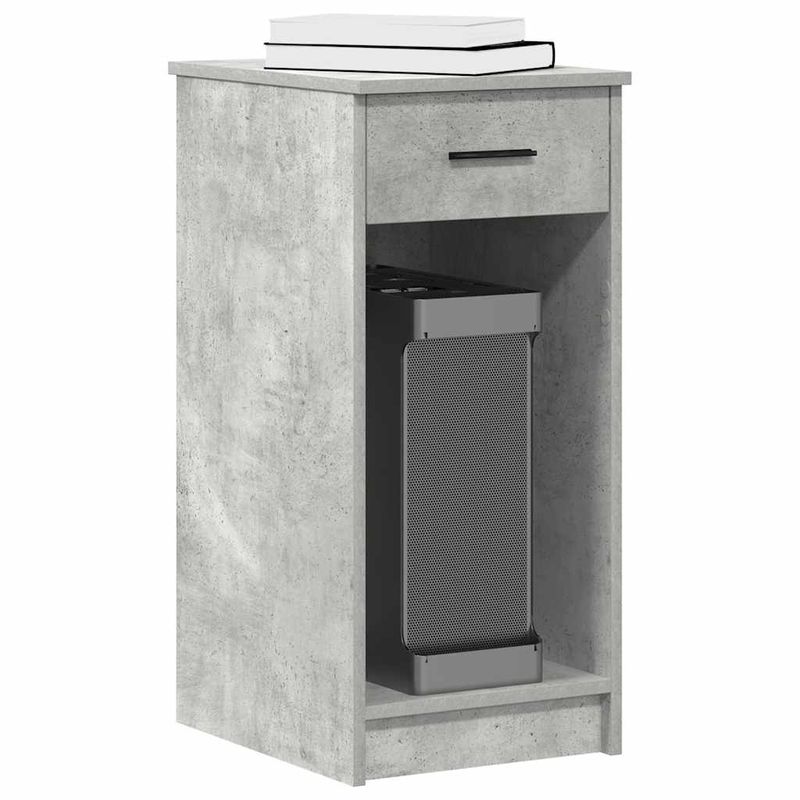Casa si Gradina - Mobilier - Mese si birouri - Birouri - Suport turn computer cu sertar gri beton 35x45x77 cm - Infinity.ro